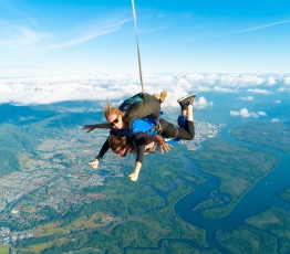 Skydiving over Cairns City