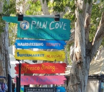 Sign at Palm Cove Beach, Queensland.